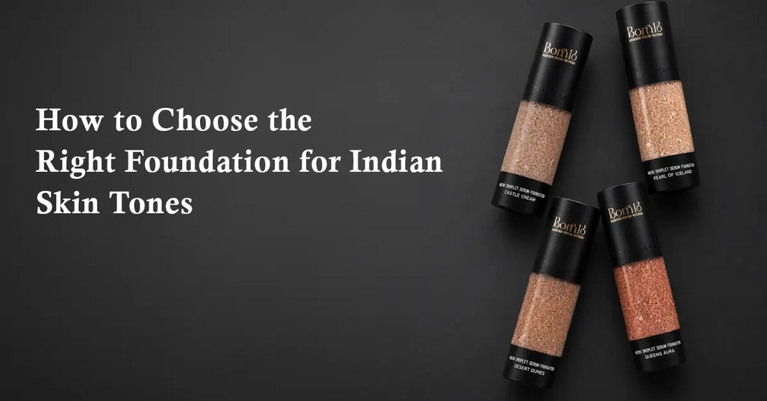 Born16 Micro Droplet Serum Foundation shades for Indian skin tones featured in foundation shade matching guide banner