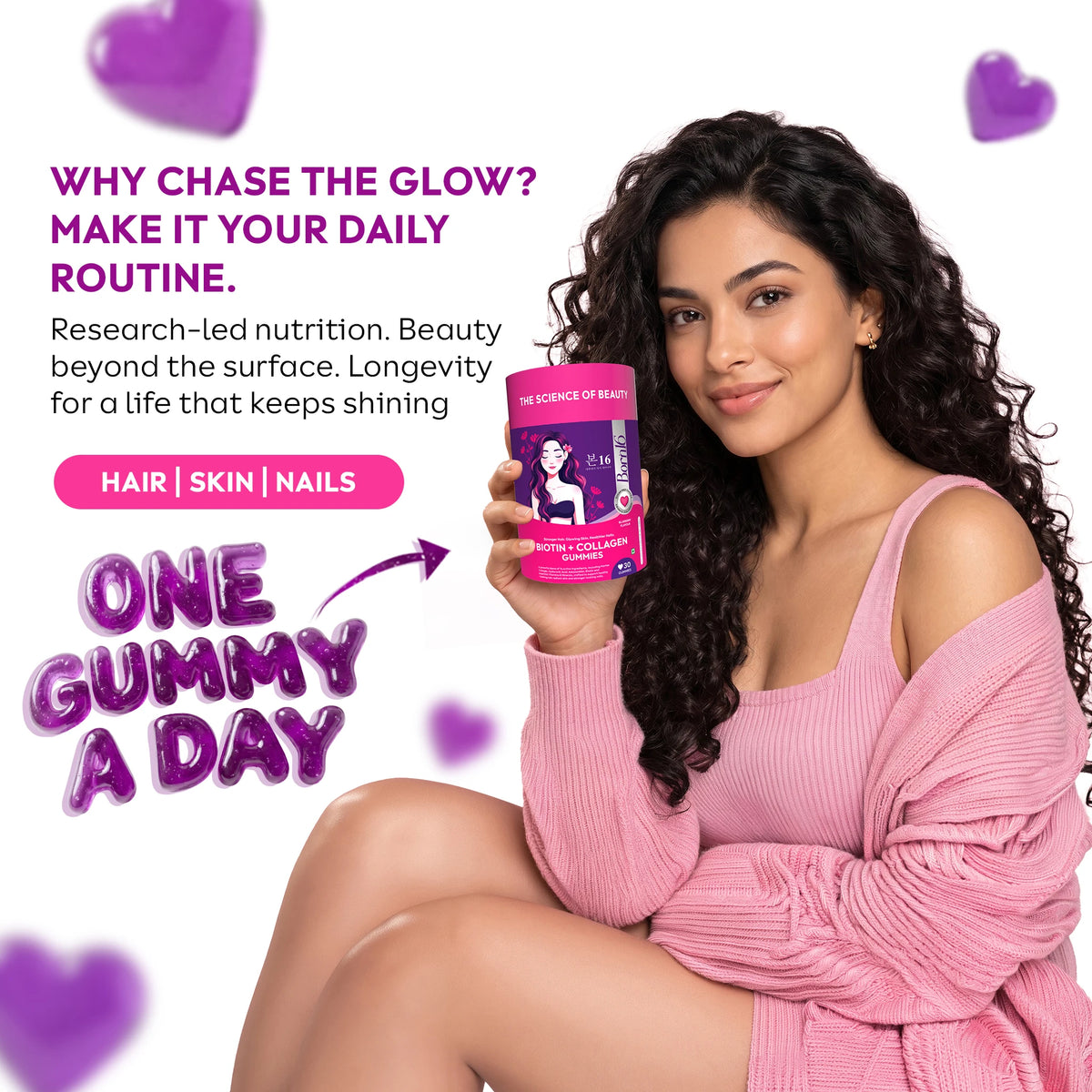 Biotin & Collagen Gummies for Hair, Skin & Nails