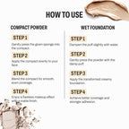 Wet & Dry compact powder swatch showing buildable finish