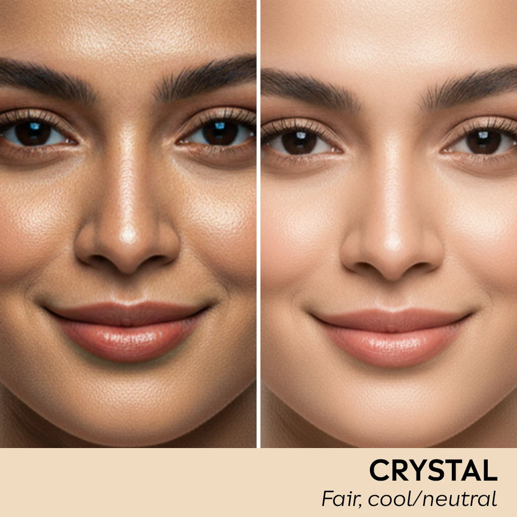 Compact face powder applied for even, matte complexion