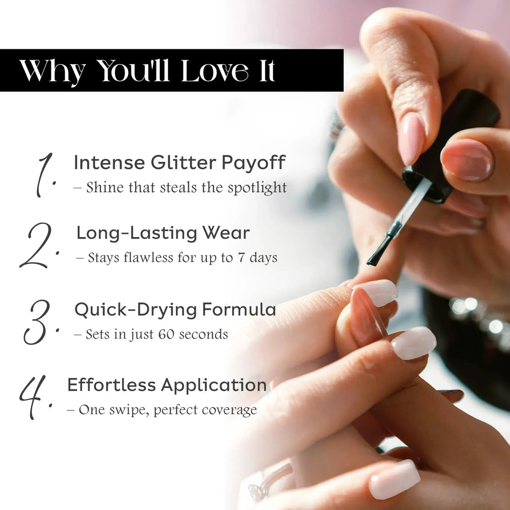 Champagne gold holographic nail paint with gel-like shine by Born16