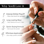 Champagne gold holographic nail paint with gel-like shine by Born16