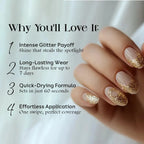 Gel nail polish effect from Stardust silver chrome Born16 shade”
