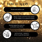 Close-up of champagne gold holographic nail paint on nails