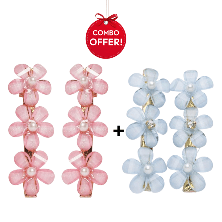 Crownlet: CZ Delicate Floral Stud Combo's