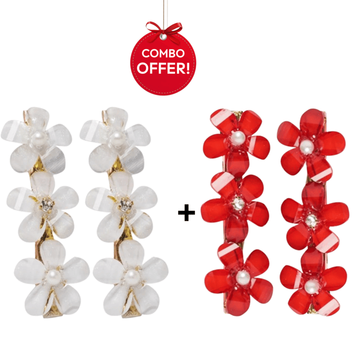 Crownlet: CZ Delicate Floral Stud Combo's