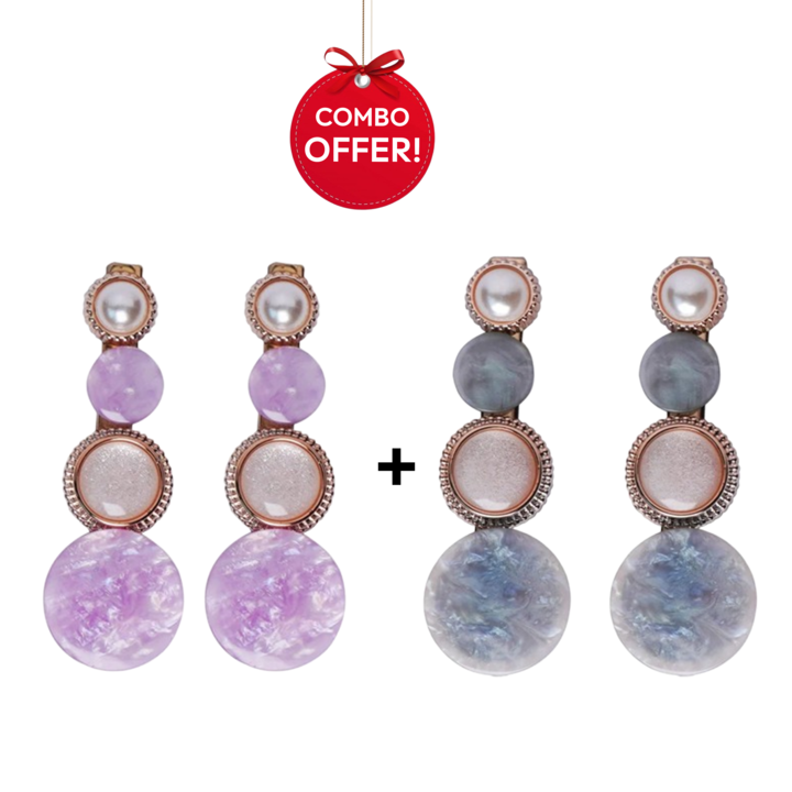 Crownlet: Multi Marble Pearl Clip Combo's