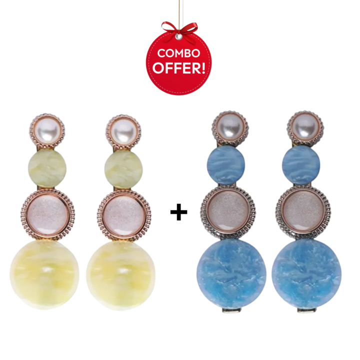 Crownlet: Multi Marble Pearl Clip Combo's