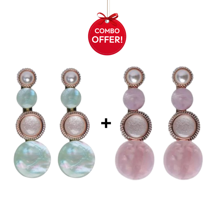 Crownlet: Multi Marble Pearl Clip Combo's