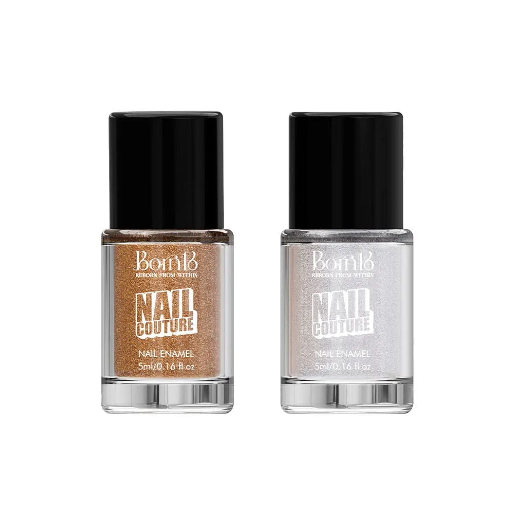 Nail Couture: Stardust Silver & Champagne Gold Combo!