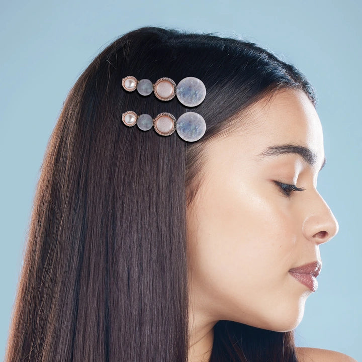 Crownlet: Multi Marble Pearl Clip Combo's